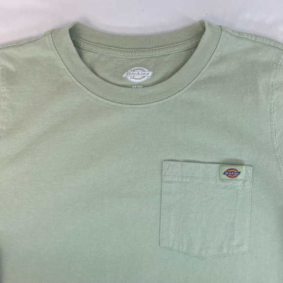 Dickies T-Shirt Women’s Medium Light Green Heavyweight Pocket - Picture 6 of 12